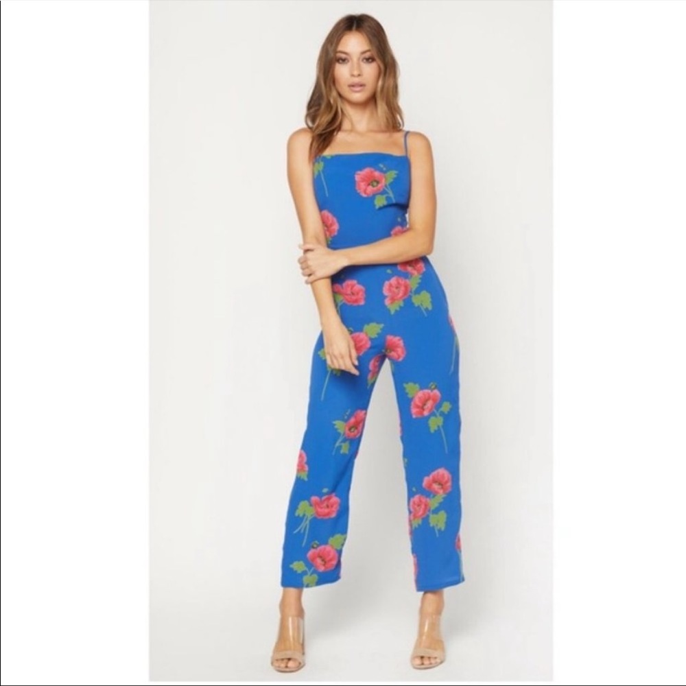 //SOLD// Flynn Skye Rosalie Blue Floral Jumpsuit S